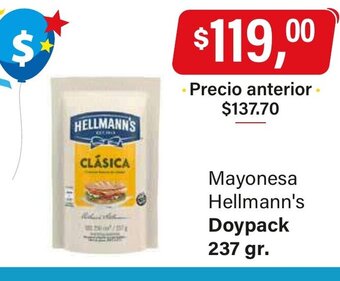 Supermercados Damesco Mayonesa Hellmann's Doypack 237gr oferta