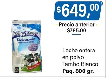 Supermercados Damesco Leche Entera en Polvo Tambo Blanco oferta