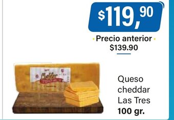 Supermercados Damesco Queso Cheddar Las Tres oferta