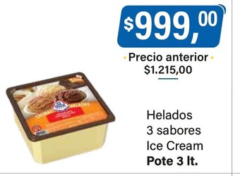 Supermercados Damesco Helados 3 Sabores Ice Cream oferta