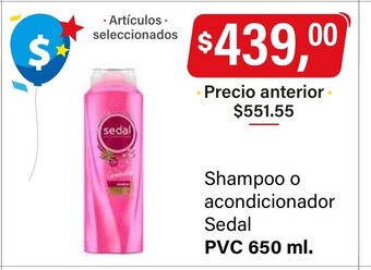 Supermercados Damesco Shampoo o Acondicionador Sedal oferta