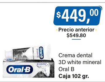 Supermercados Damesco Crema Dental 3D White Mineral Oral B oferta