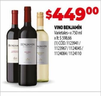 Makro Vino Benjamín oferta