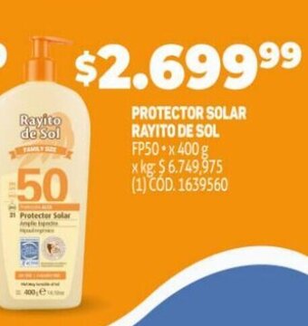 Makro Protector Solar Rayito De Sol oferta
