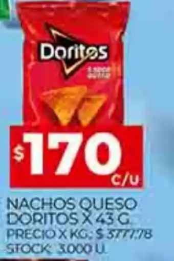 Supermercados DIA Nachos Queso Doritos x 43g oferta