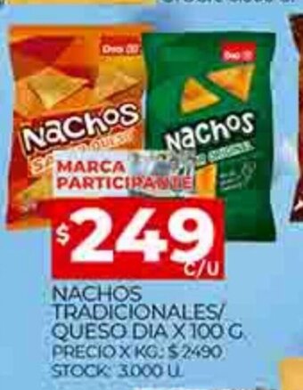 Supermercados DIA Nachos Tradicionales/Queso Dia x 100g oferta