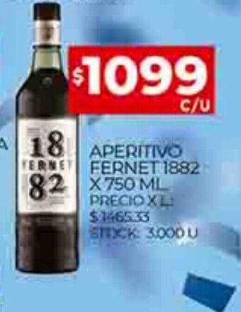 Supermercados DIA Aperitivo Fernet 1882 x 750ml oferta