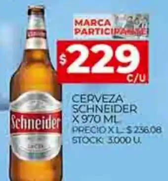 Supermercados DIA Cerveza Schneider x 970 ml oferta