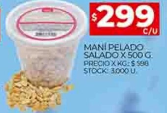 Supermercados DIA Maní Pelado Salado x 500g oferta