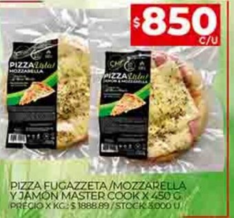 Supermercados DIA Pizza Fugazzeta / Mozzarella Y Jamón Master Cook x 450g oferta