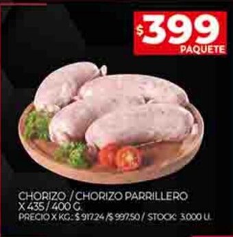 Supermercados DIA Chorizo / Chorizo Parrillero x 435/400g oferta