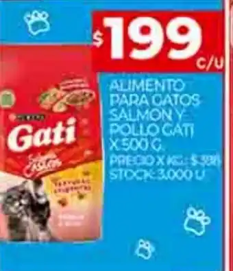 Supermercados DIA Alimento Para Gatos Salmon Y Pollo Gati x 500g oferta