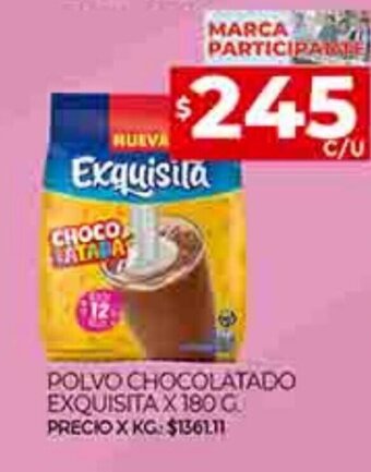 Supermercados DIA Polvo Chocolatado Exquisita x 180g oferta