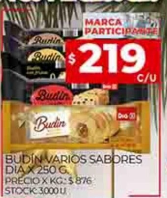 Supermercados DIA Budín Varios Sabores Dia x 250g oferta