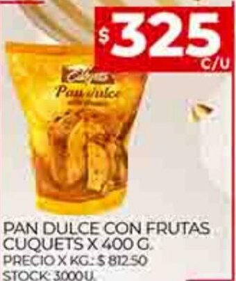 Supermercados DIA Pan Dulce Con Frutas Cuquets x 400g oferta
