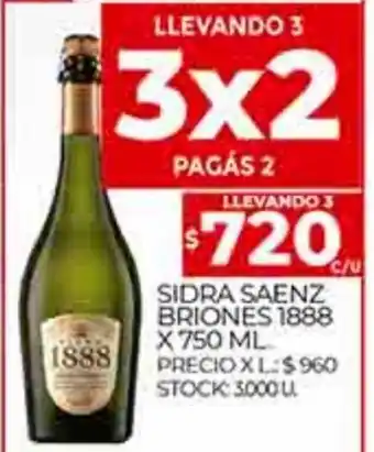 Supermercados DIA Sidra Saenz Briones 1888 x 750ml oferta