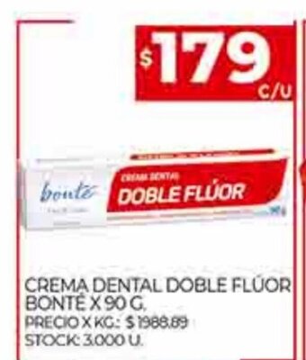 Supermercados DIA Crema Dental Doble Flúor Bonté X 90g oferta