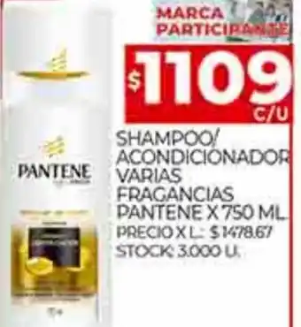 Supermercados DIA Shampoo / Acondicionador Varias Fragancias Pantene x 750ml oferta
