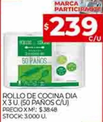 Supermercados DIA Rollo de Cocina Dia x 3u oferta