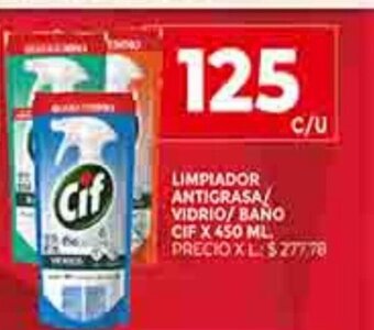 Supermercados DIA Limpiador Antigrasa / Vidrio / Baño Cif x 450ml oferta