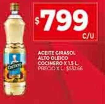 Supermercados DIA Aceite Girasol Alto Oleico Cocinero x 1.5L oferta