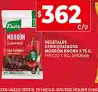 Supermercados DIA Vegetales Deshidratados Morrón Knorr x 75g oferta