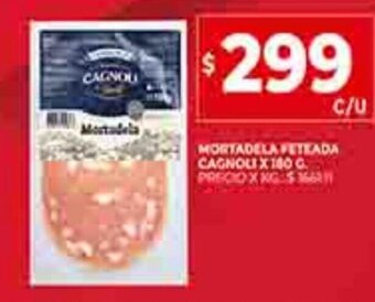 Supermercados DIA Mortadela Feteada Cagnoli x 180g oferta