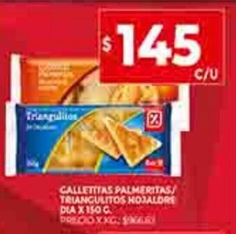 Supermercados DIA Galletitas Palmeritas / Triangulitos Hojaldre Dia x 150g oferta
