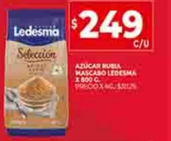 Supermercados DIA Azúcar Rubia Mascabo Ledesma x 800g oferta