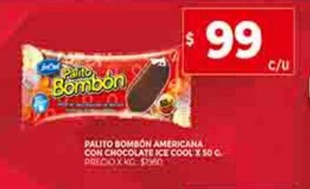 Supermercados DIA Palito Bombón Americana Con Chocolate Ice Cool x 50g oferta