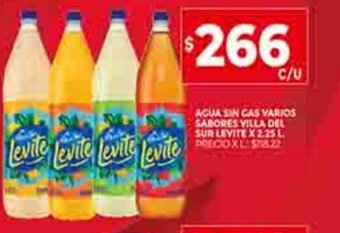 Supermercados DIA Agua Sin Gas Varios Sabores Villa Del Sur Levite x 2.25L oferta