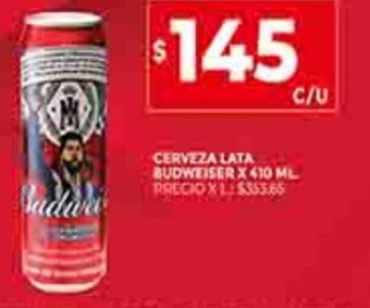 Supermercados DIA Cerveza Lata Budweiser x 410ml oferta