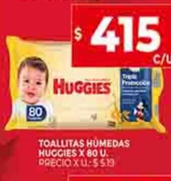 Supermercados DIA Toallitas Húmedas Huggies x 80u oferta