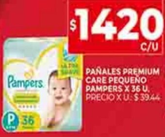 Supermercados DIA Pañales Premium Care Pequeno Pampers x 36u oferta