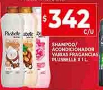 Supermercados DIA Shampoo / Acondicionador Varias Fragancias Plusbelle x 1L oferta