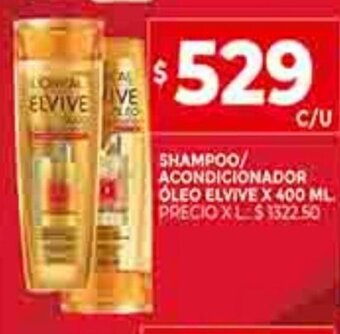 Supermercados DIA Shampoo / Acondicionador Óleo Elvive x 400ml oferta