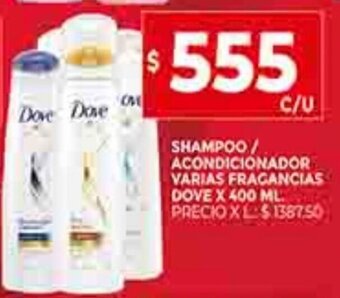 Supermercados DIA Shampoo / Acondicionador Varias Fragancias Dove x 400ml oferta