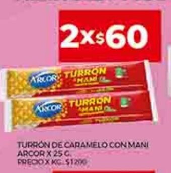 Supermercados DIA Turron De Caramelo Con Mani Arcor x 25g oferta
