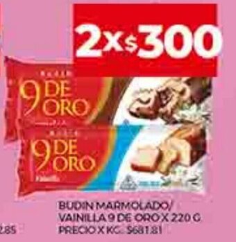Supermercados DIA Budin Marmolado / Vainilla 9 De Oro x 220g oferta