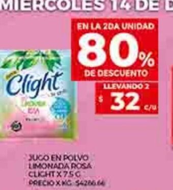 Supermercados DIA Jugo en Polvo Limonada Rosa Clight x 7.5g oferta