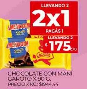 Supermercados DIA Chocolate con mani garoto oferta