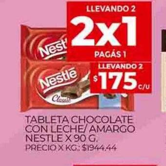 Supermercados DIA Tableta chocolate con leche amargo nestle oferta