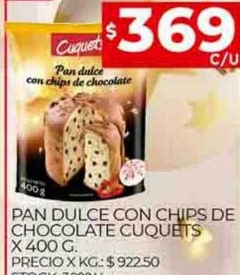 Supermercados DIA Pan dulce con chips de chocolate cuquets oferta