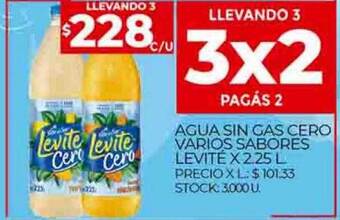 Supermercados DIA Agua sin gas cero varios sabores levité oferta