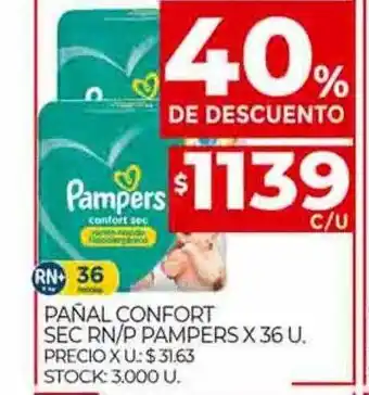 Supermercados DIA Pañal confort sec rn pampers 40% de descuento oferta