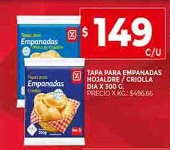 Supermercados DIA Tapa para empanadas hojaldre criolla dia oferta