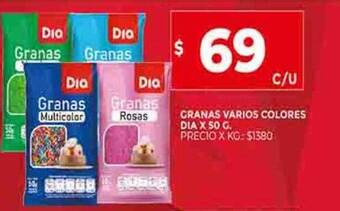 Supermercados DIA Granas varios colores dia oferta