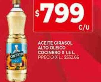 Supermercados DIA Aceite girasol alto oleico cocinero oferta