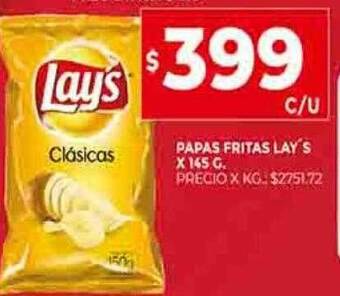 Supermercados DIA Papas fritas lay's oferta