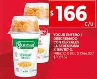 Supermercados DIA Yogur entero descremado con cereales la serenisima oferta